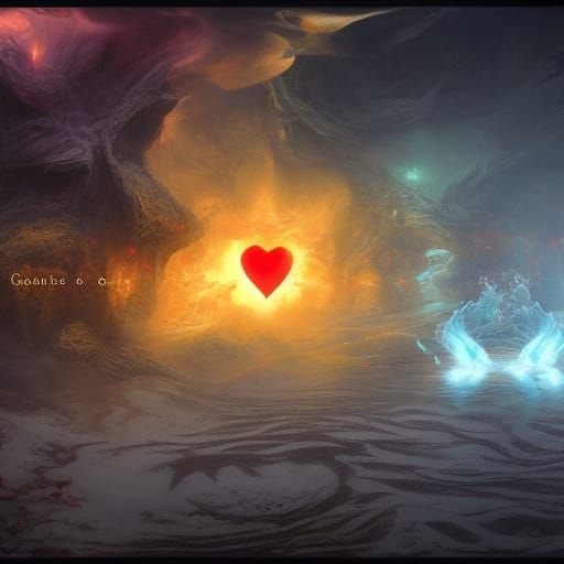 Fiery Ice Heart: Fantasy Concept Art