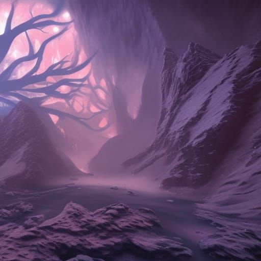 Fiery Ice Heart: Detailed Fantasy Concept Art