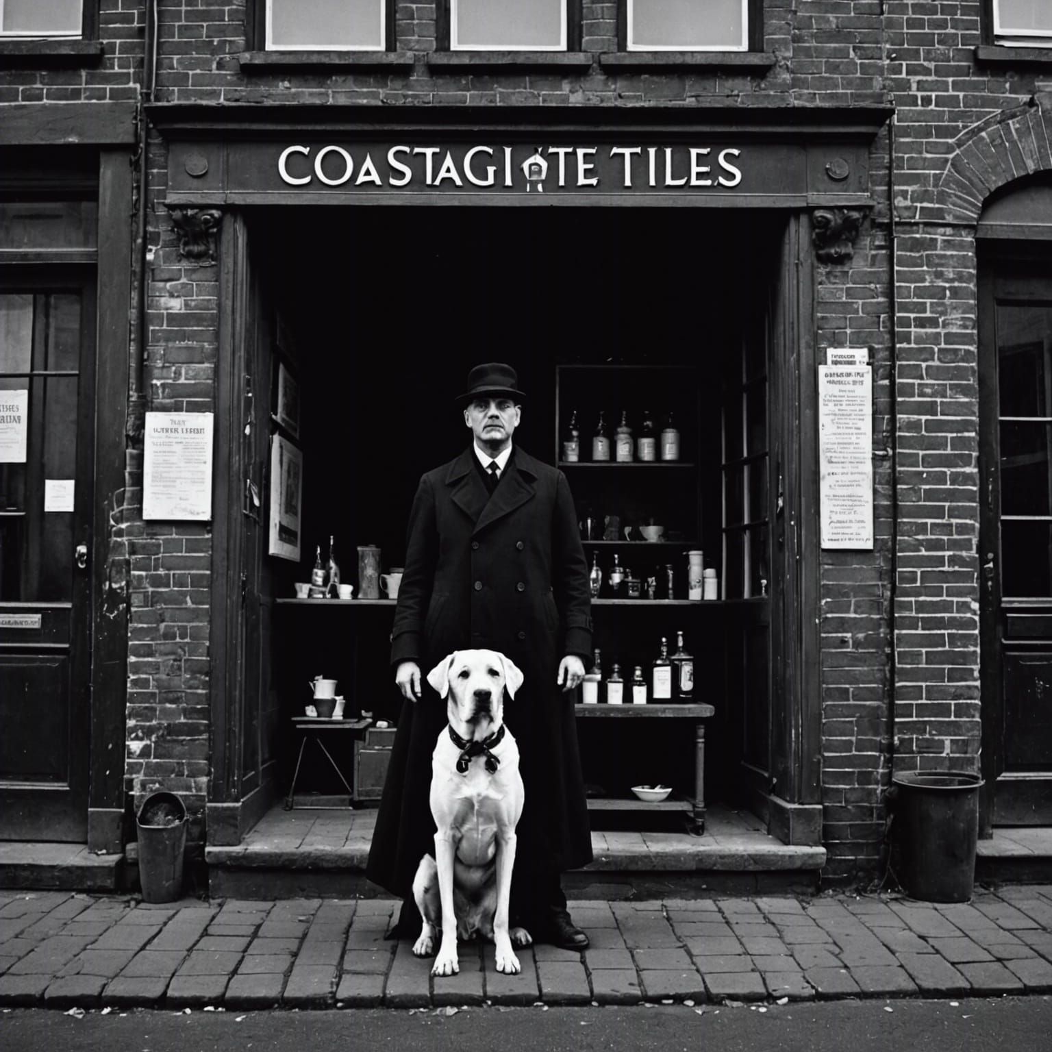 Gothic Dogs in Rusted Industrial Horror Scene