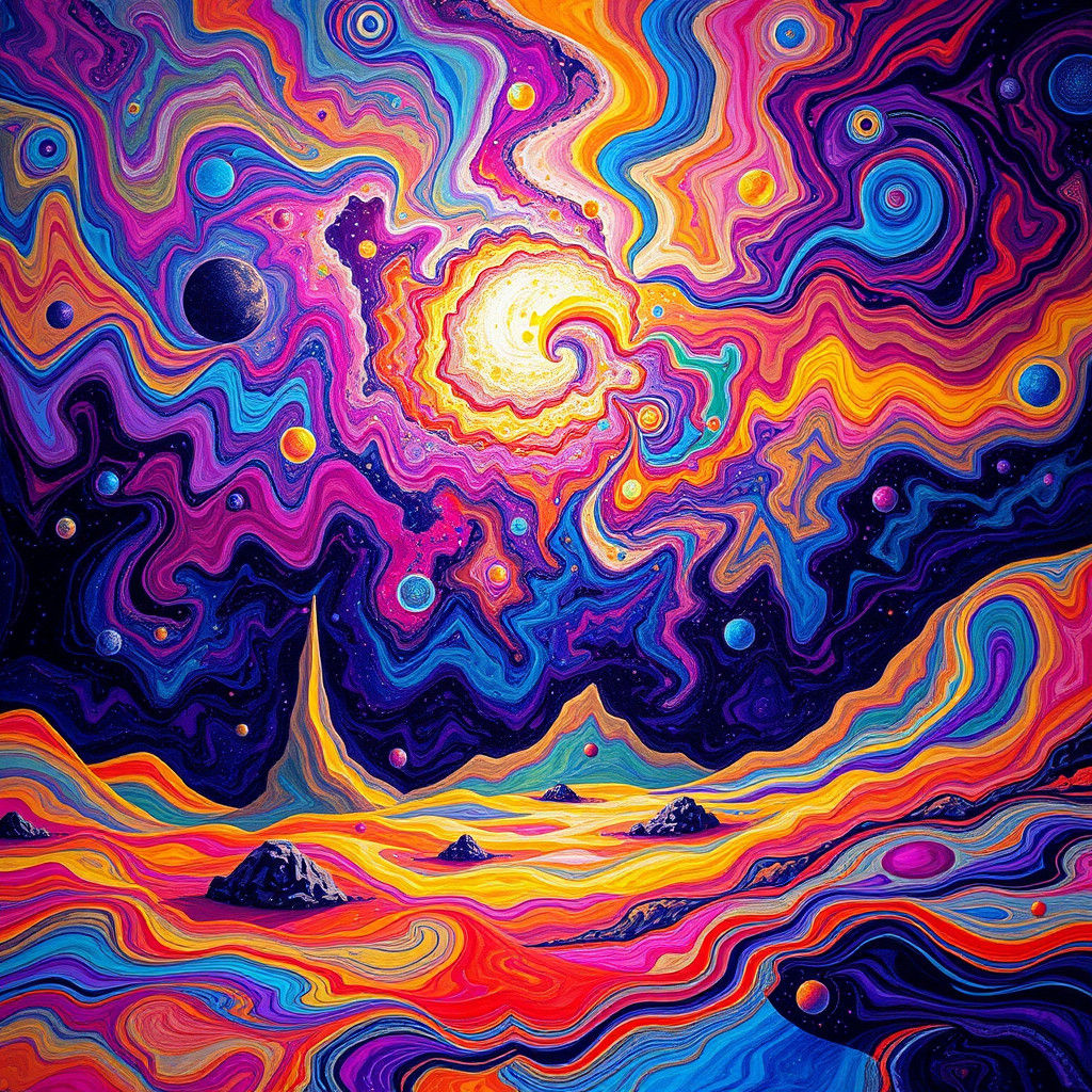 Kaleidoscopic Mindscape in Abstract Expressionist Style