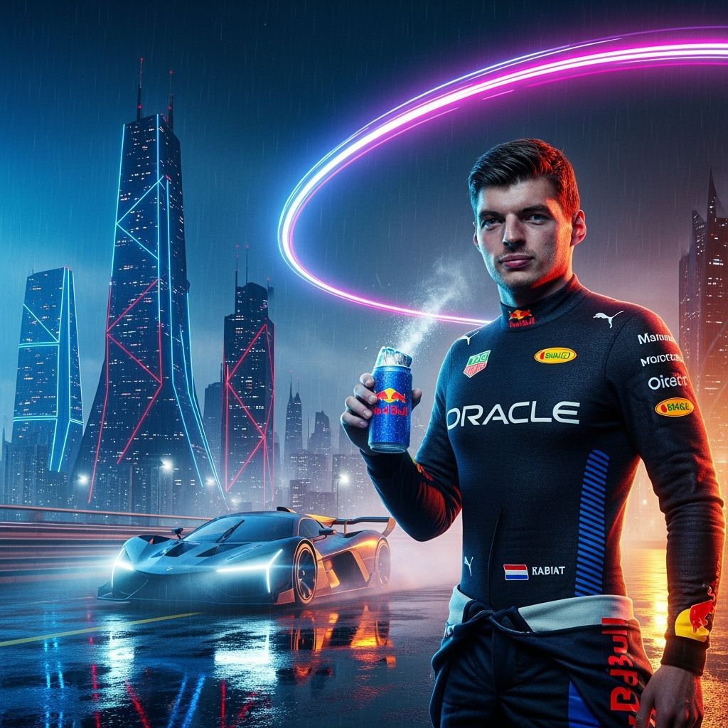 Max Verstappen Redbull Ad in Futuristic Style