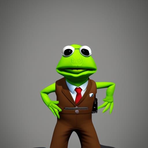 Secret Agent Kermit: Pixar-Style 3D Digital Art