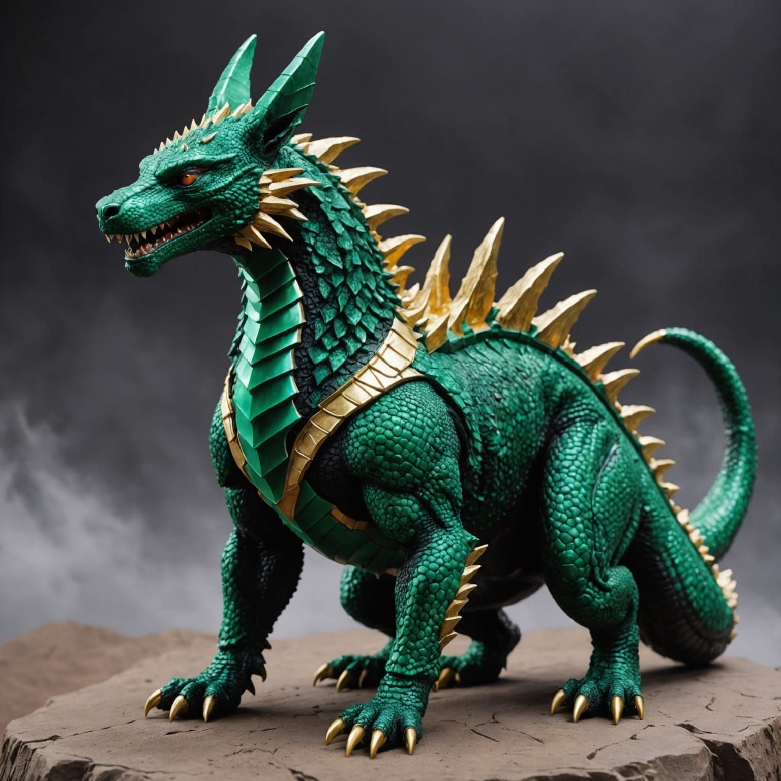 Emerald Anubis Godzilla Dragon Hybrid