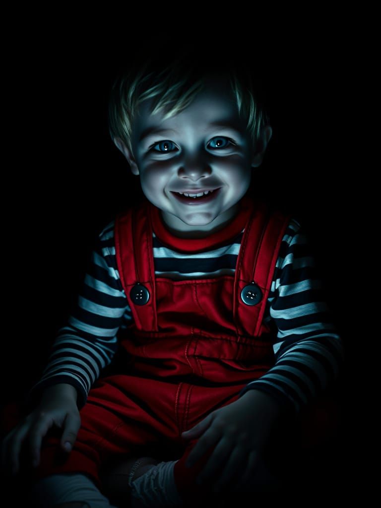 Sinister Dennis the Menace in Dark Art Style