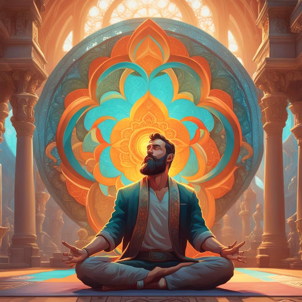 Pride Yoga: A Detailed Digital Art Rendering