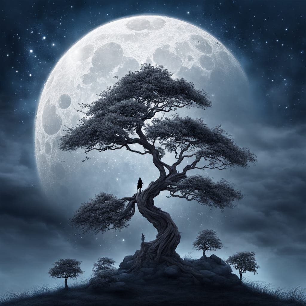 Enchanting Moonlit Night Sky