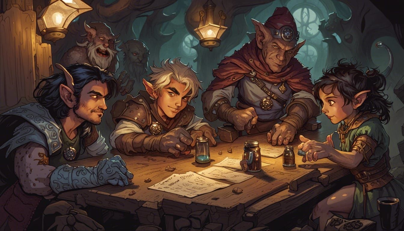 D&D Game Night in Comic Book Art
