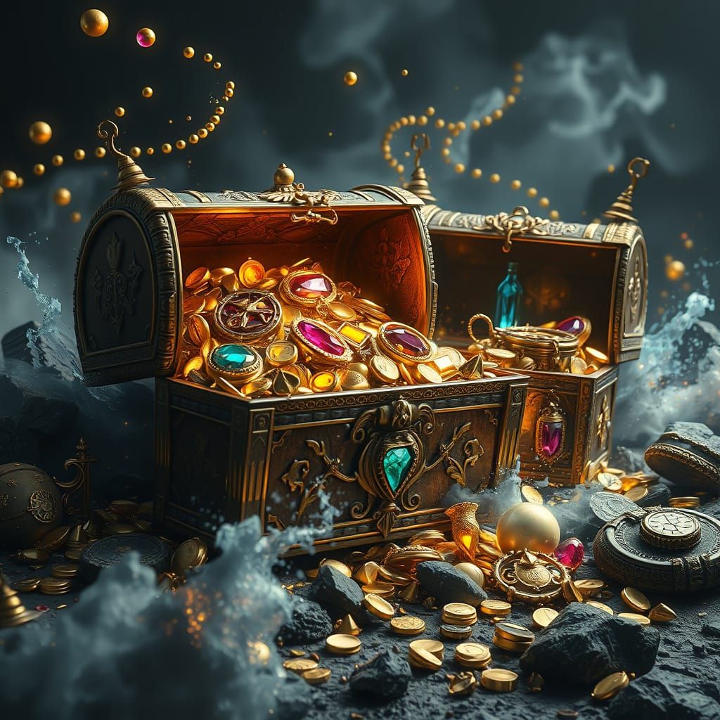 Treasure Chests Overflowing with Gold: Concept Art