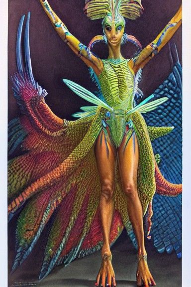 Neytiri as Alien Harpy Queen: Organic Armor