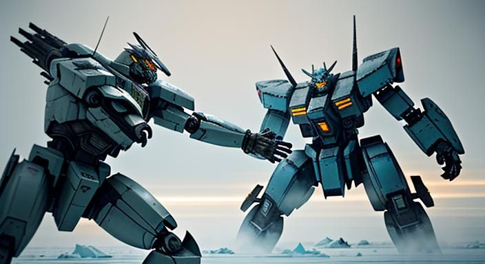 Mechs Clash in Frozen Sci-Fi Battle