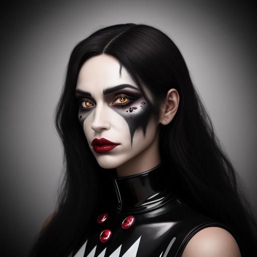 Expressive Clown Face in Latex Mummy Costume