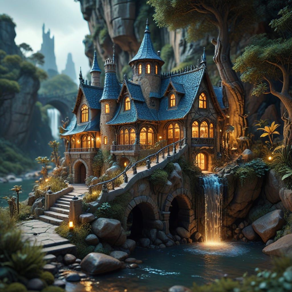 Gaudí-Inspired House: A Maximalist Digital Painting