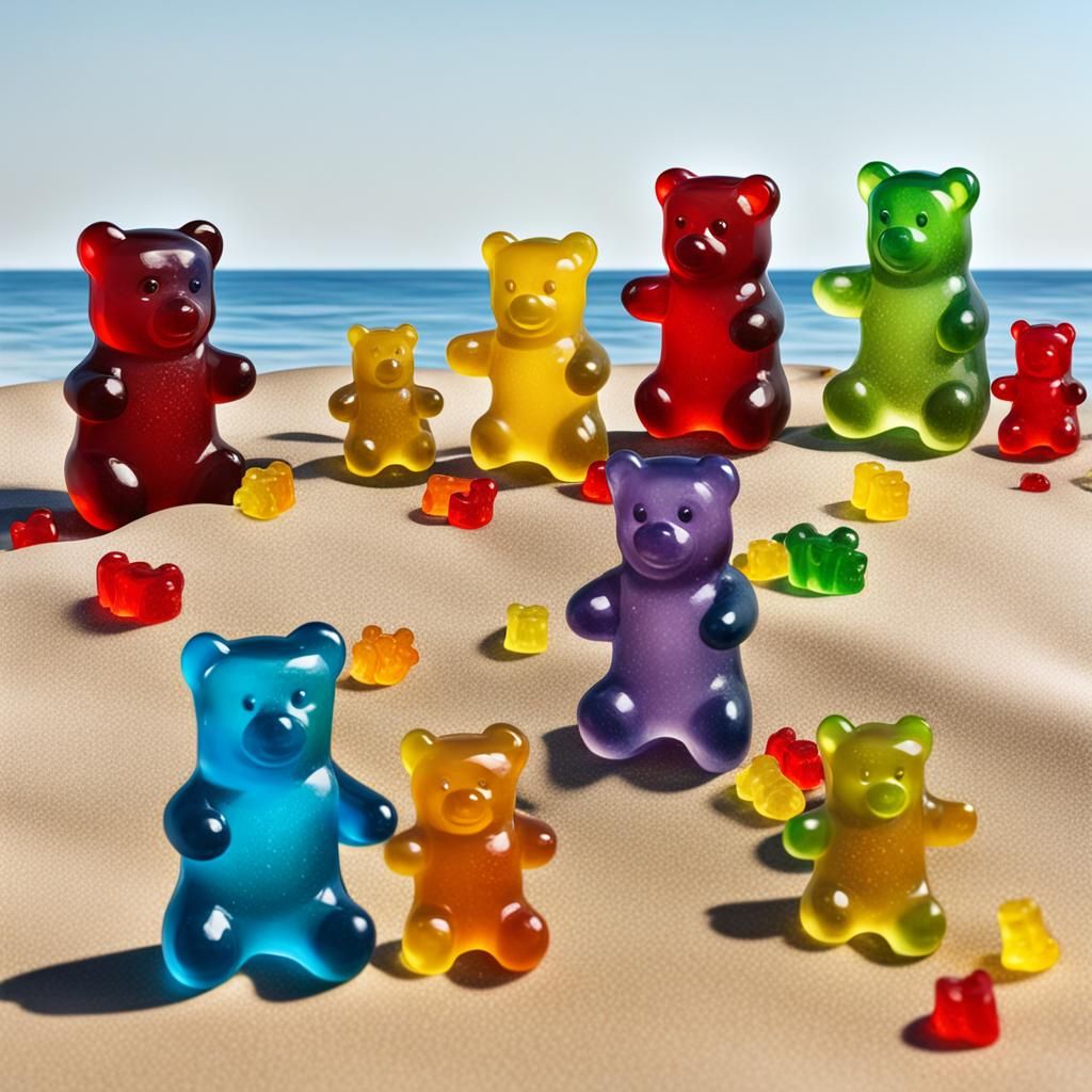 Gummy Bear Family Vacation on the Beach
