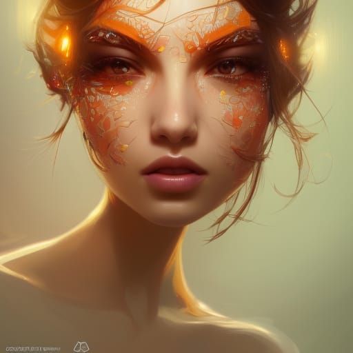 Detailed Frog Portrait in Art Nouveau Style