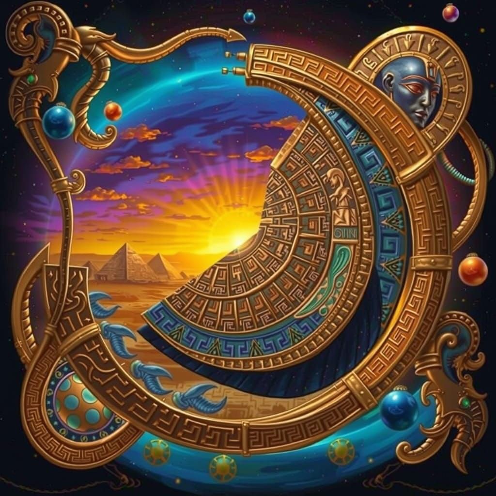 Pharaoh in Aurora: A Retro-Futuristic Egyptian Vision