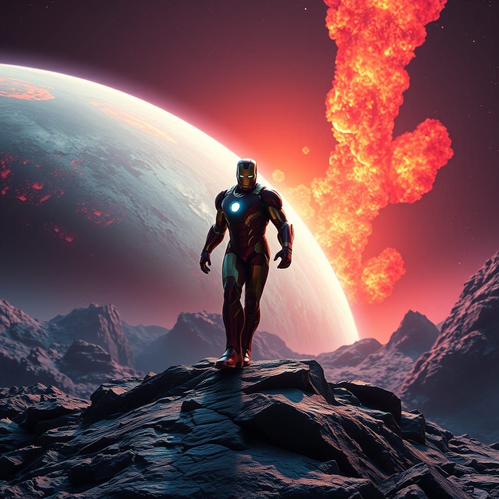 Ironman on Io, Jupiter's Futuristic Moon