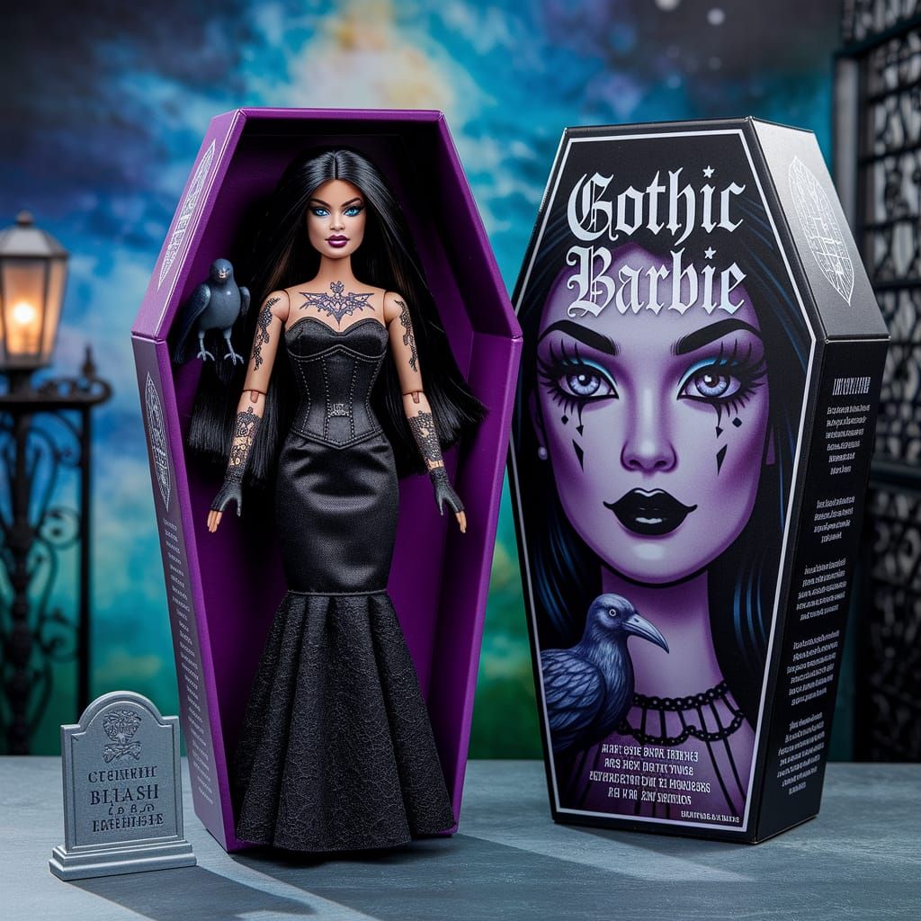 Gothic Barbie: A Dark Doll in a Coffin Box