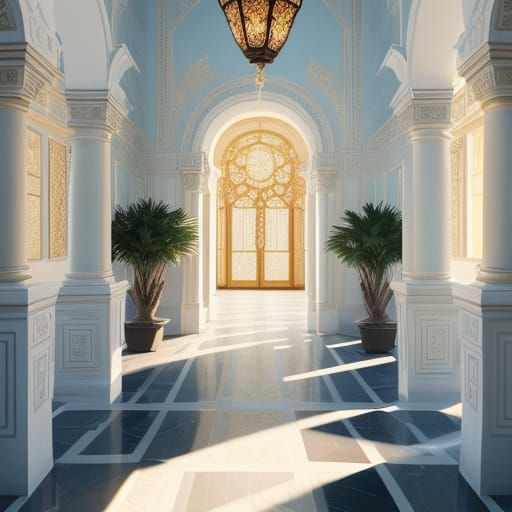 Baroque Architecture in Luxurious Oil Painting Style