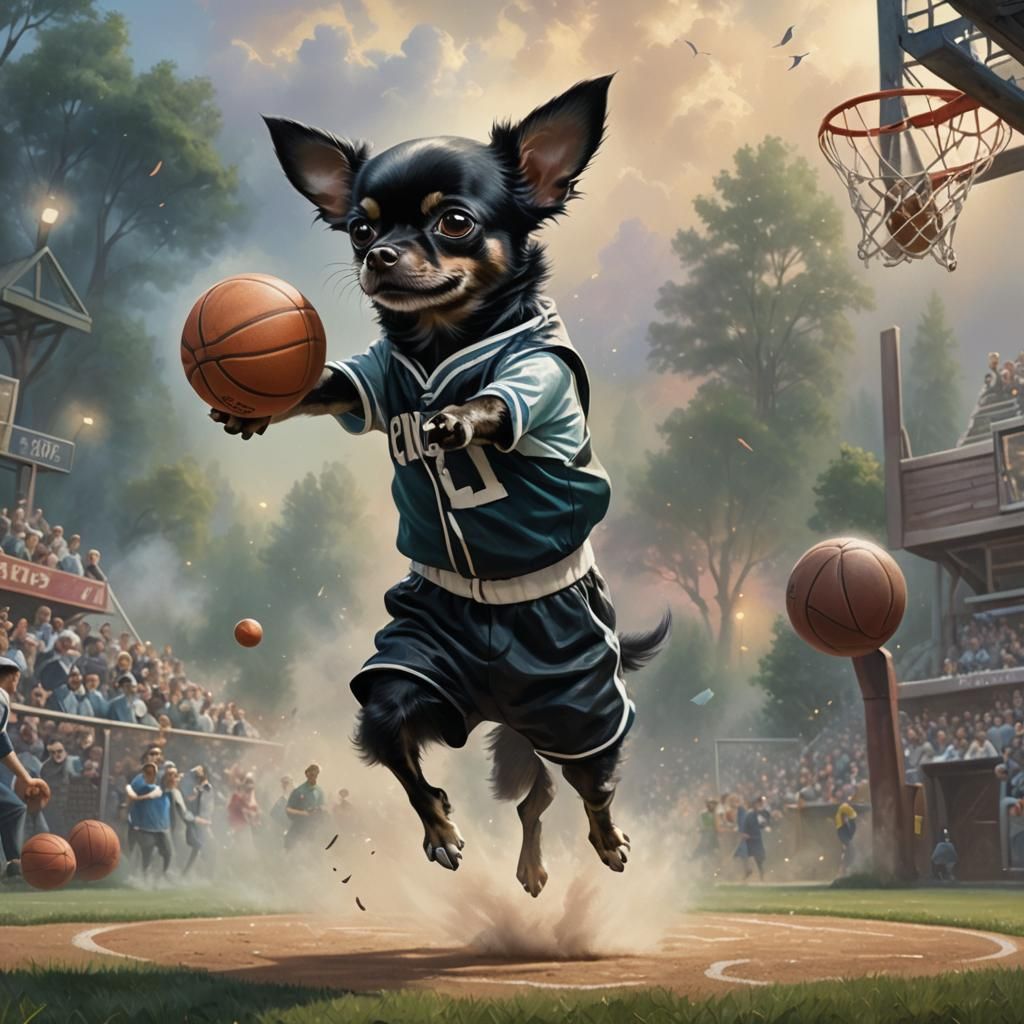 Chihuahua Basketball Player in Fantasy Style