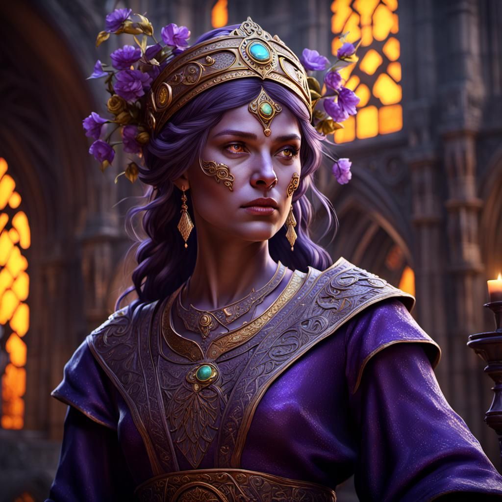 Medieval Woman in Dark Fantasy Style