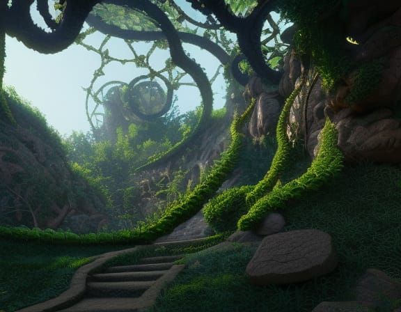 Art Nouveau Vines and Fantasy Gate