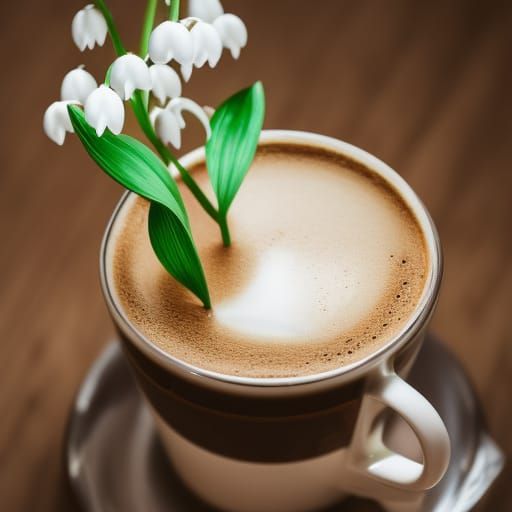 Lily of the Valley Blooms in Coffee Cup