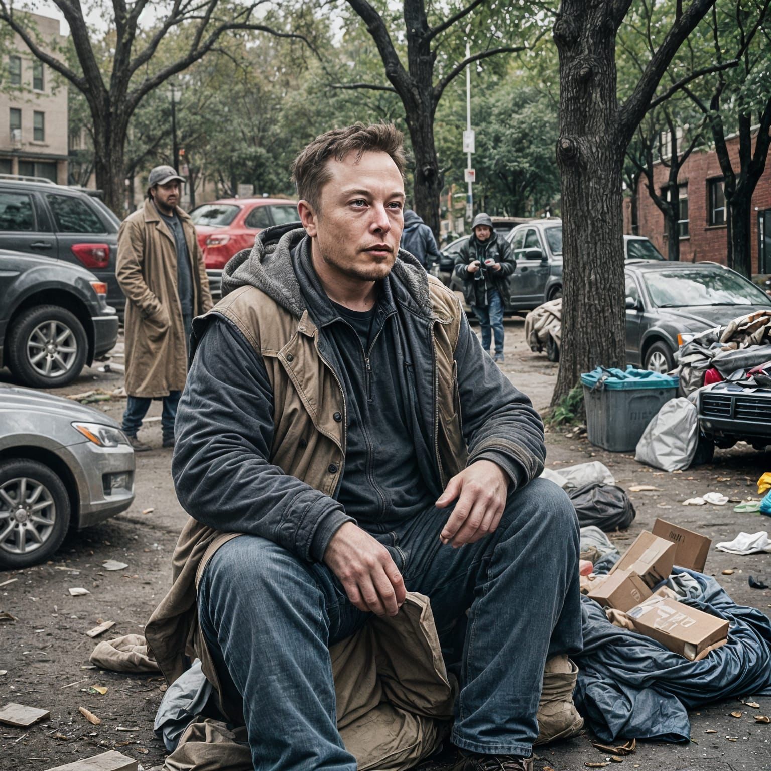 Homeless Elon Musk: Cinematic Film Still