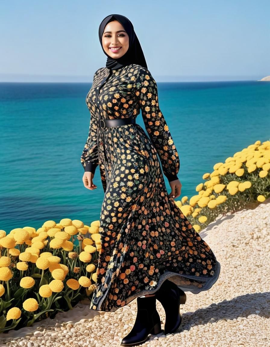 Elegant Middle Eastern Woman in Hijab Portrait