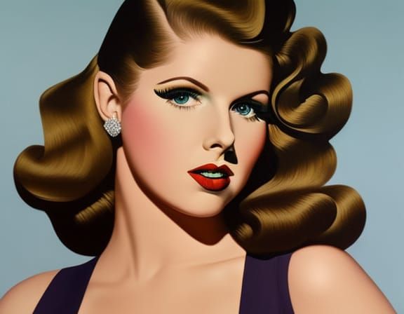 Anna Kendrick, in the style of Alberto Vargas