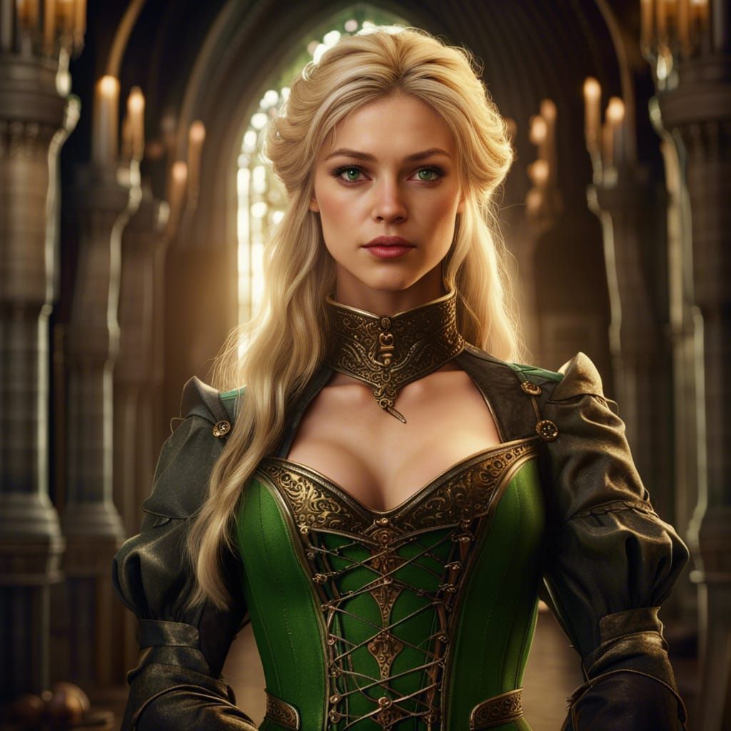 Beautiful Blonde Princess in Medieval Fantasy Art