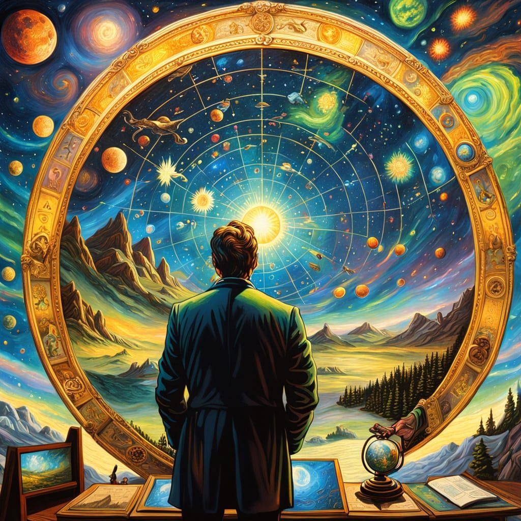 Celestial Cartographer Charts the Cosmos as Oil Painting