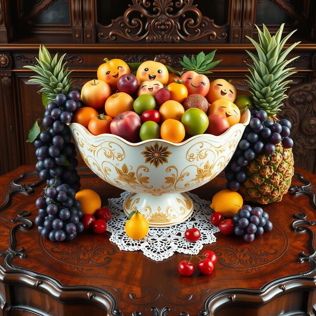 Smiling fruit bowl