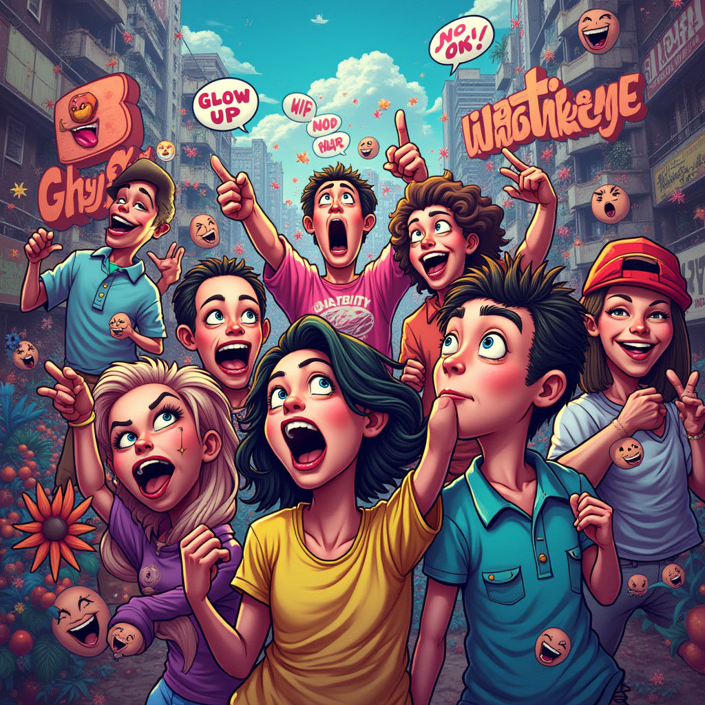 Pop Culture Explosion in Comic-Book Style