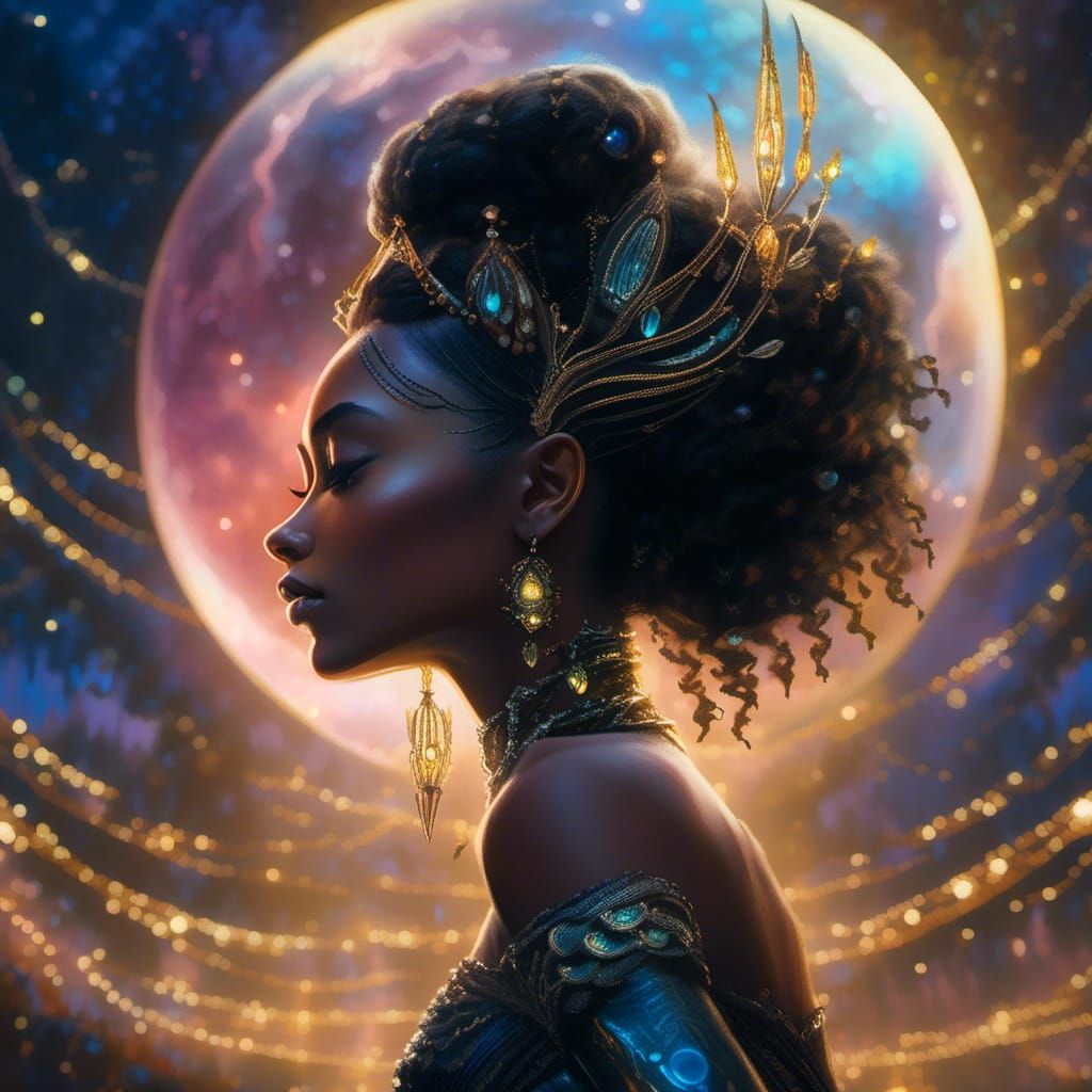 Ballerina's Dance Under Bioluminescent Sky