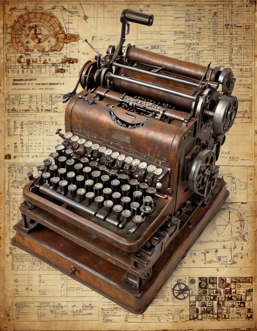 Adding Machine Surrounded by Rusted Parts: Photorealistic Co...