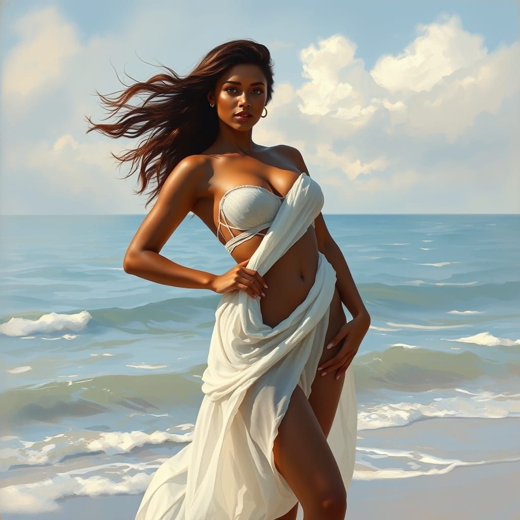 Impressionistic Muse at Sunset Beach