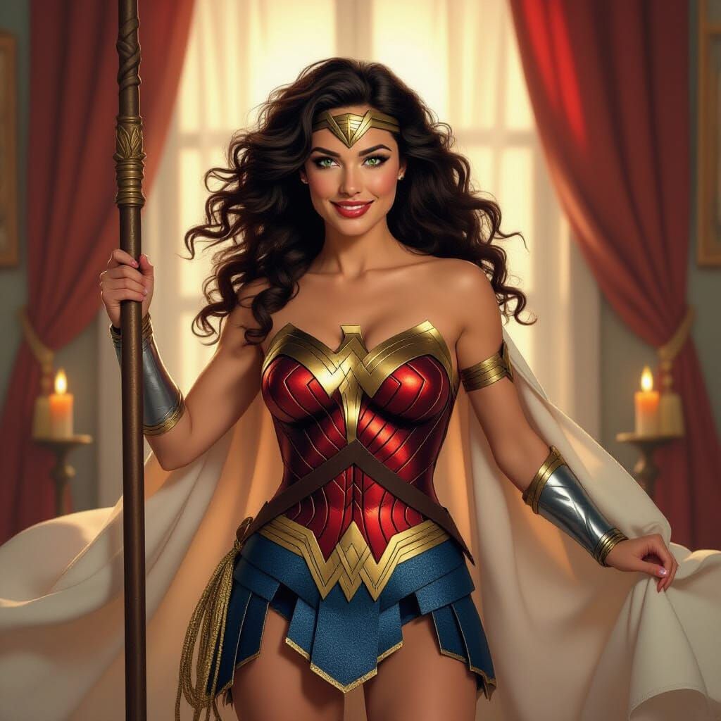 Wonder Woman Dances: Art Nouveau Style