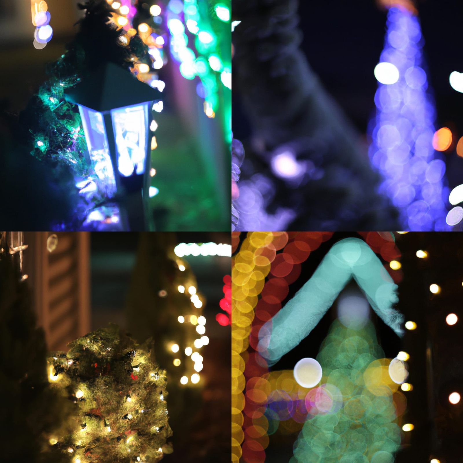 Festive Christmas Landscape with Bokeh Lighting