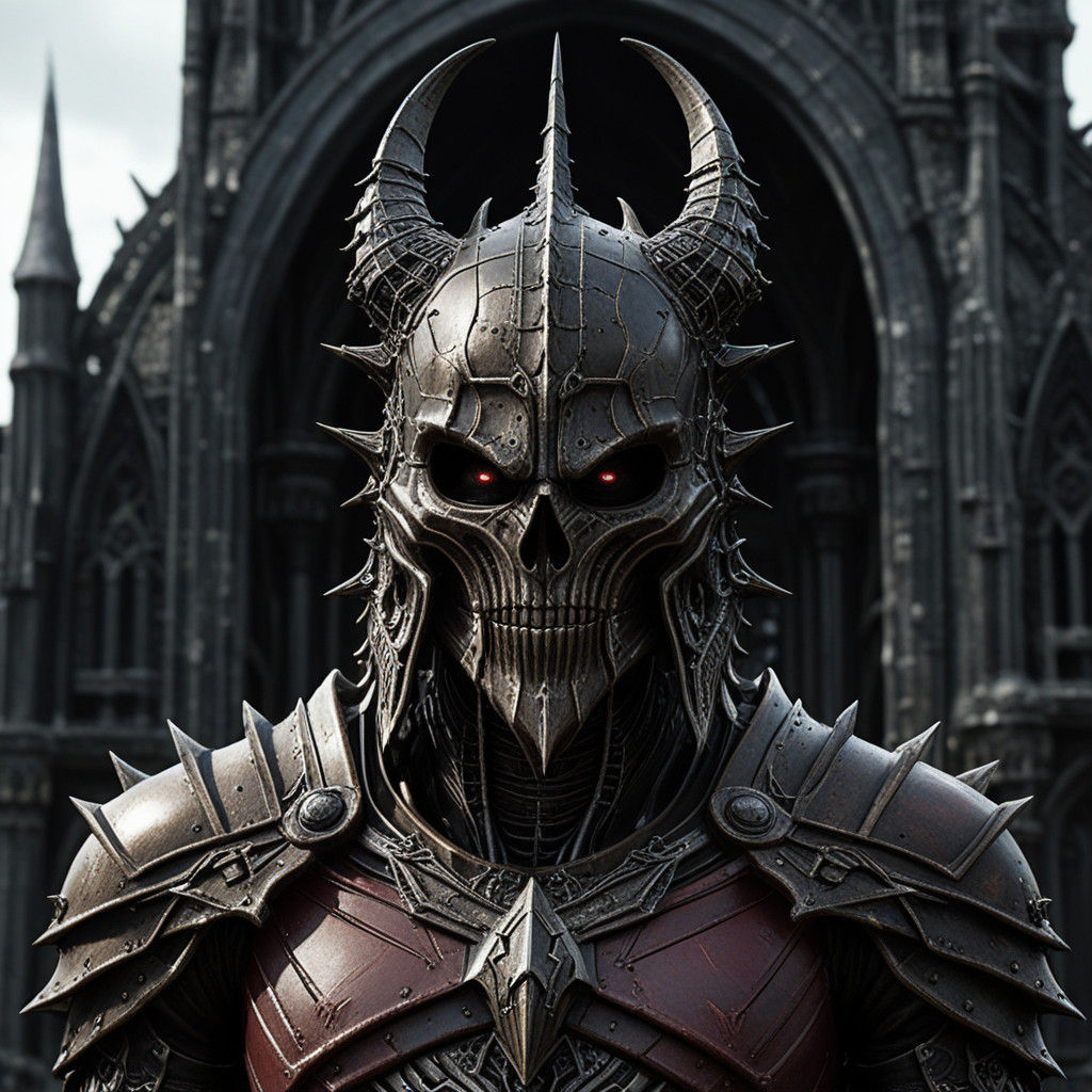 Dark Lord Sauron Standing Amidst a Legion of Spartan Warrior...