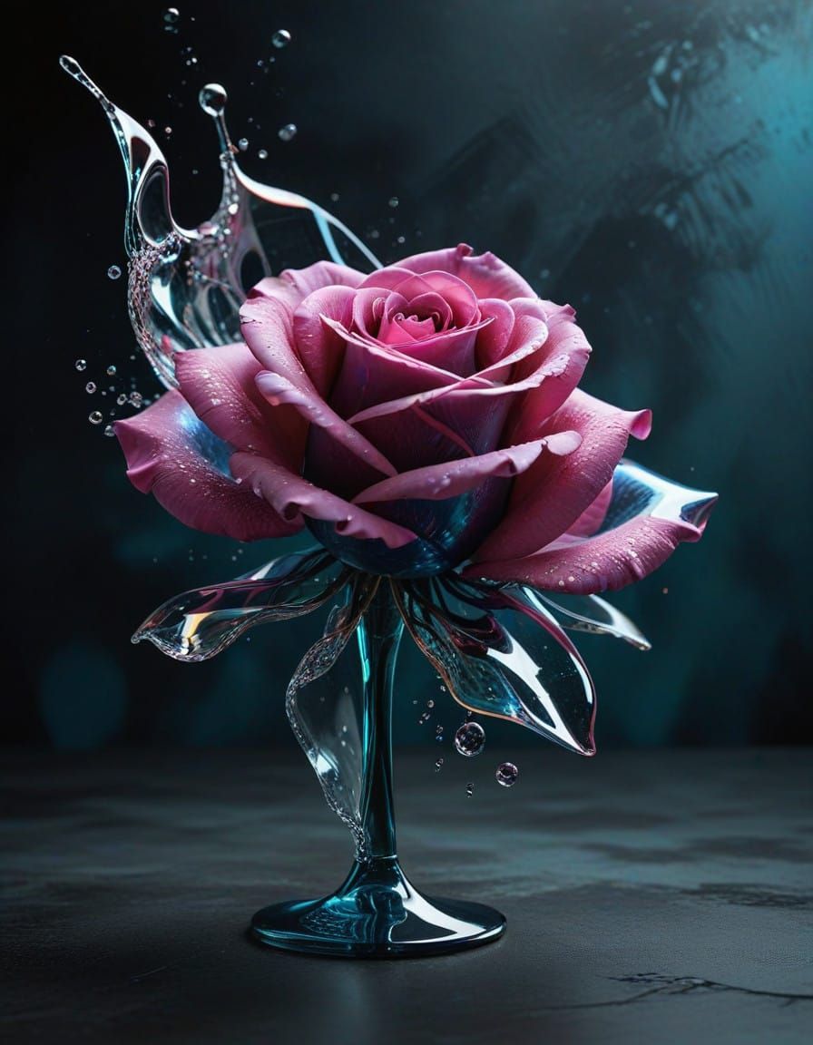 Ethereal Rose Forms in Neon Hues