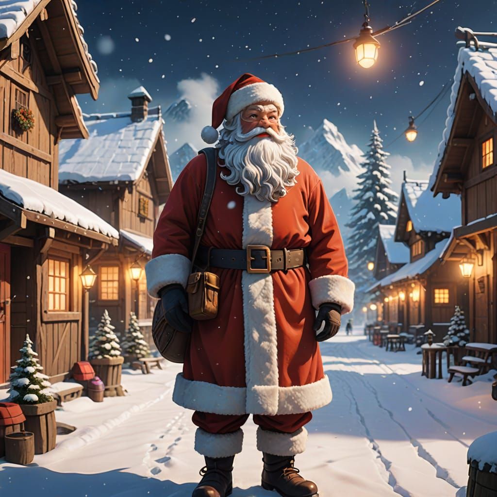 Santa Claus in Vibrant 8K Anime Style