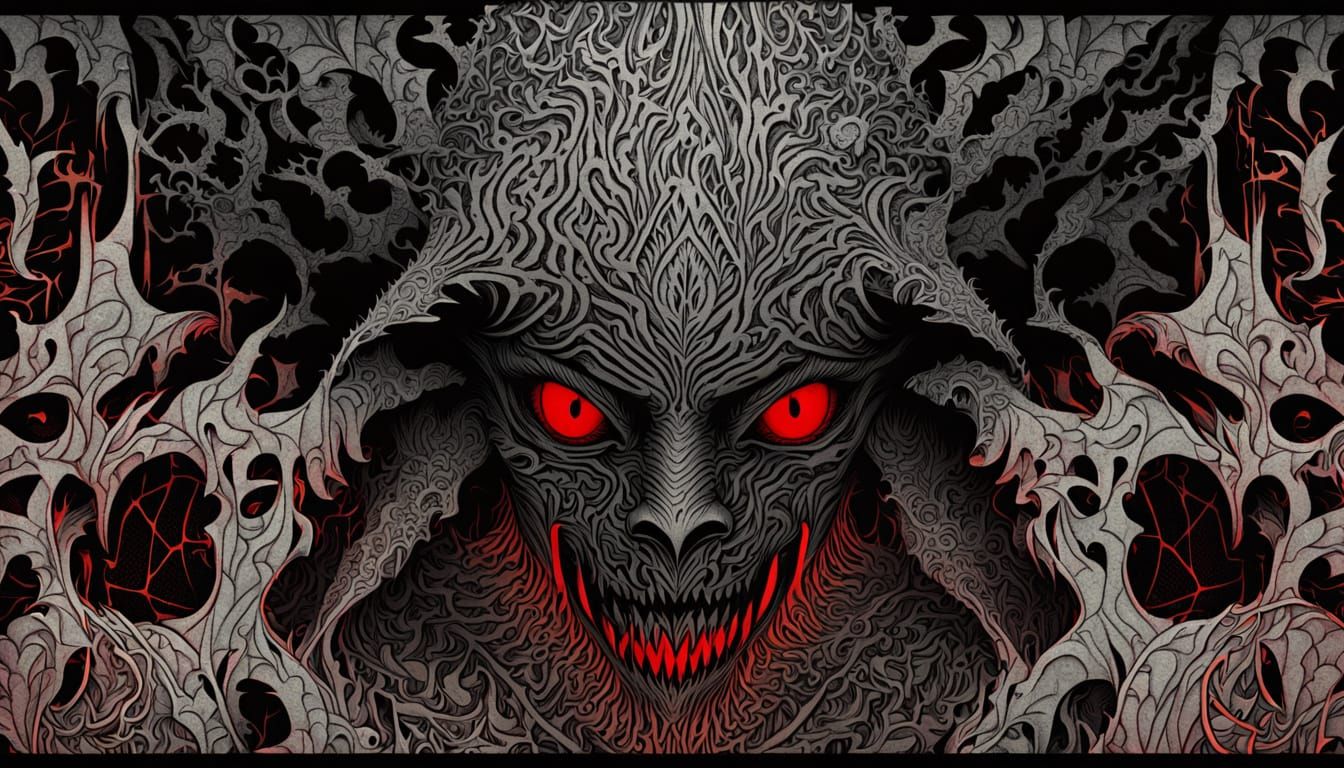 Sukuna Emerges from Shadows in Dark Fantasy Art