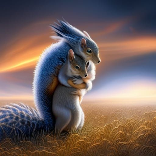 Hugging Squirrels