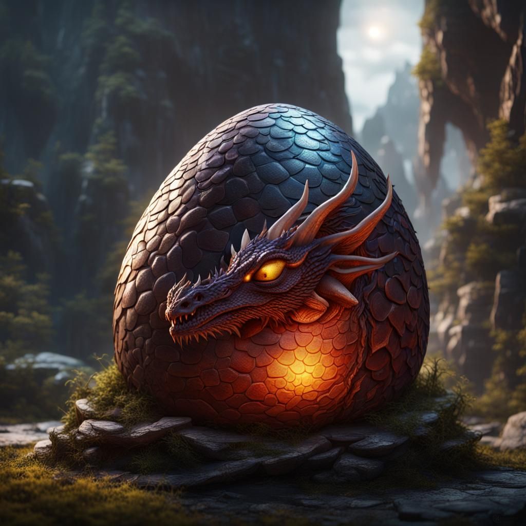 Dragon Hatching: Detailed Fantasy Concept Art
