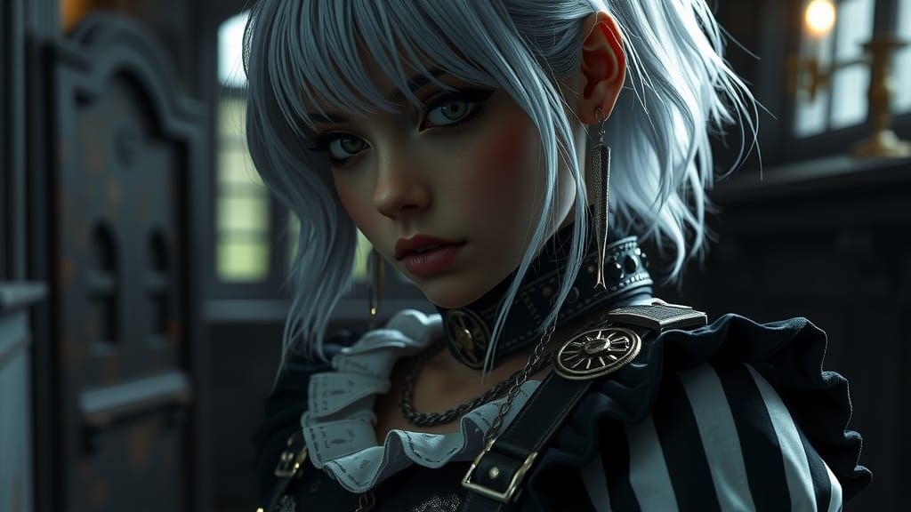 Ethereal Girl in Dark Whimsy