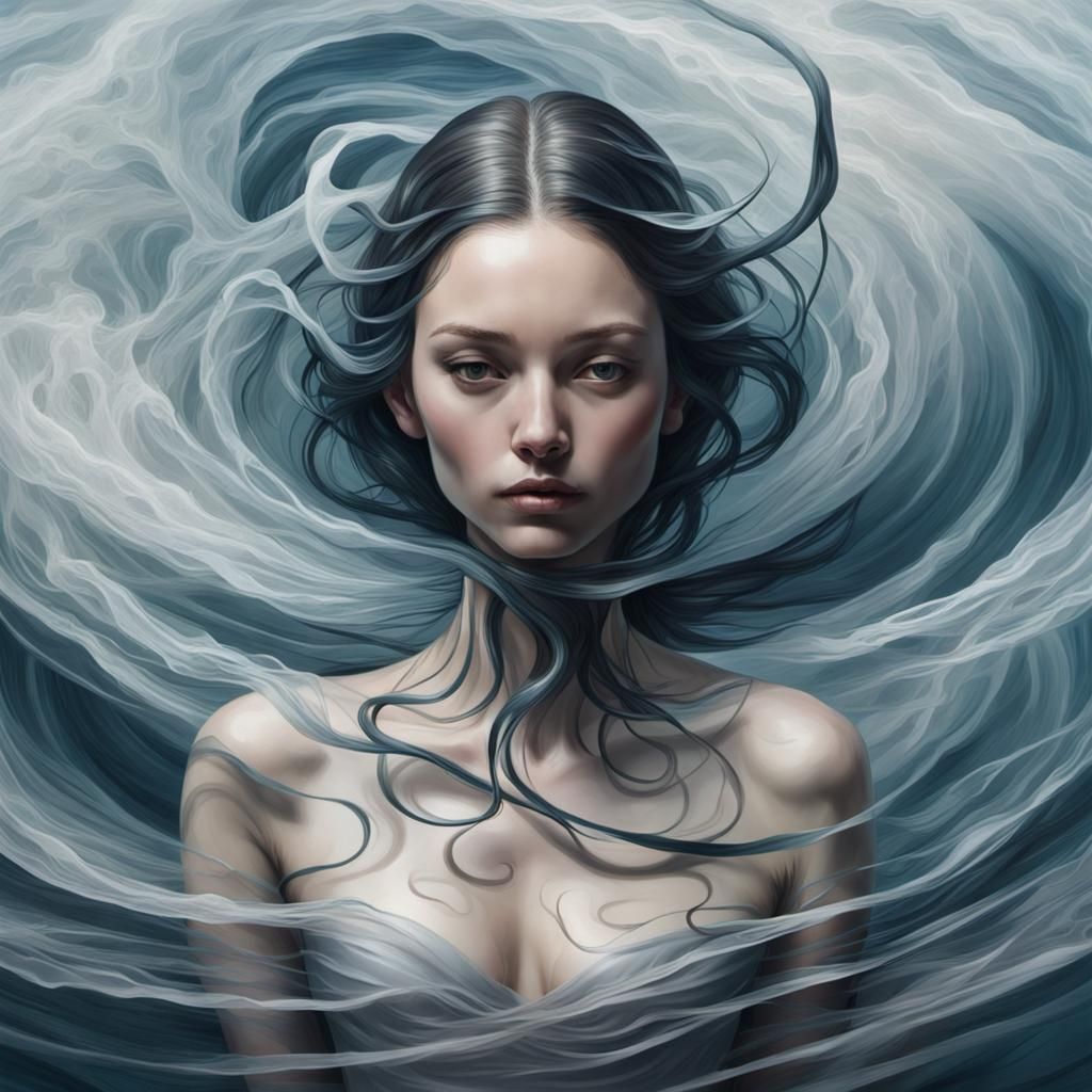 Mysterious Figure Emerges from Swirling Waters