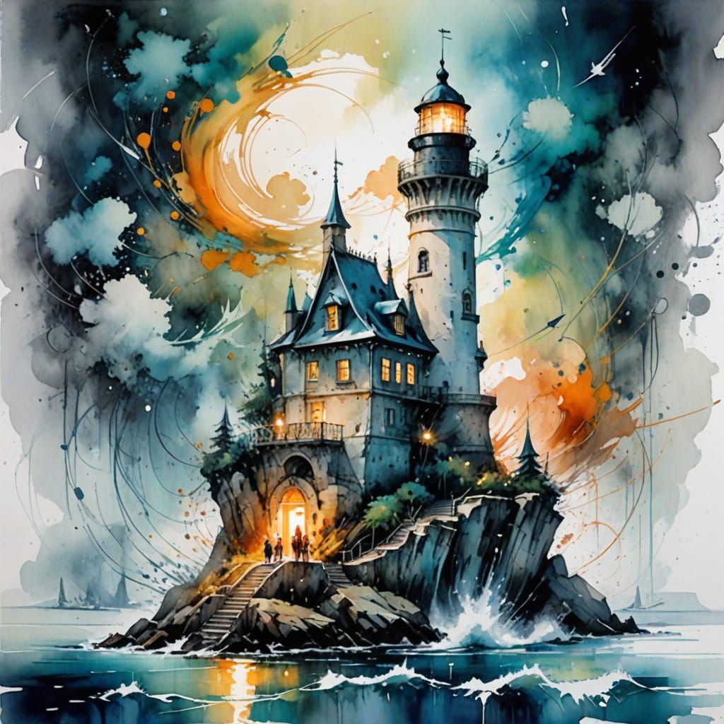 Maiden's Tower Transformed into a Magical Lighthouse