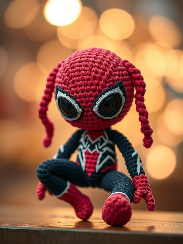 Adorable SpiderGwen Amigurumi Crochet Doll in Studio Harcour...