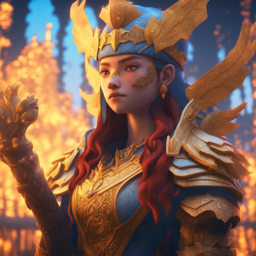 Roblox Character in Fantasy World: Digital Matte Painting