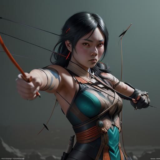 Gothic Archer Hits Bullseye: Art Nouveau Style